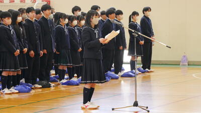 生徒会長による歓迎の言葉